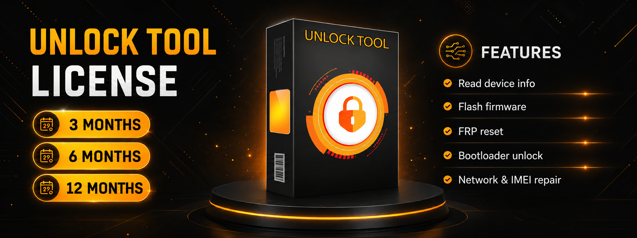 Unlock Tool licence features: FRP, flash, bootloader, IMEI